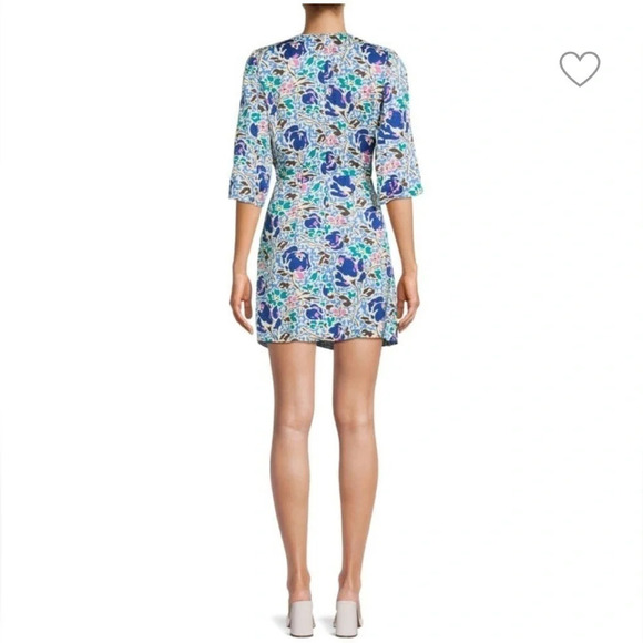 ba&sh Orika Print Knotted Front Mini Dress, size Medium - Picture 2 of 7